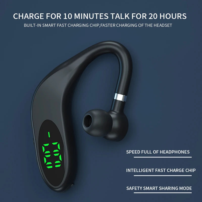 2021 New Ear-mounted Bluetooth Headset Hands-free Headphones Stereo Noise Reduction Mini Wireless Earphone for iphone Xiaomi