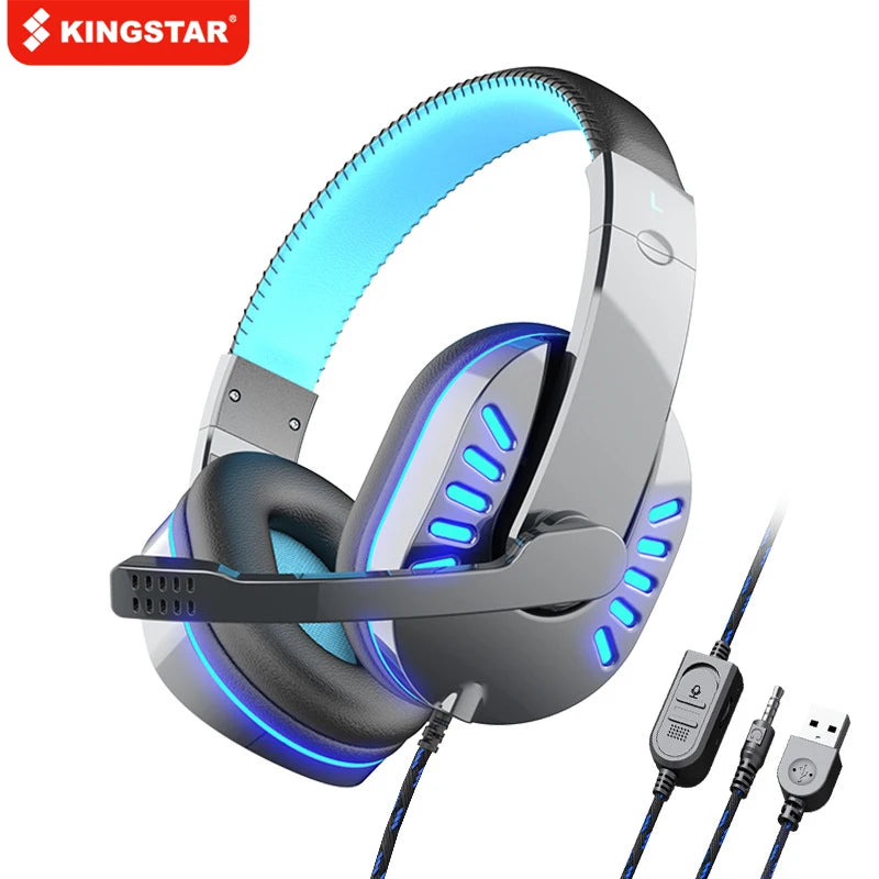 KINGSTAR 3.5mm Wired Gaming Headphones Gamer Headset Stereo Noise Cancelling Earphone with Microphone for PS4/5 Xbox PC Laptop